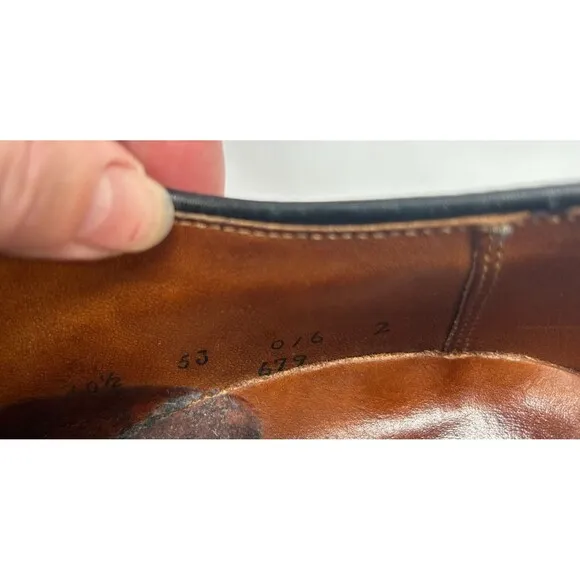 VINTAGE Alden 637 Wingtip Oxford Black Leather Dress Shoes- Truflare Sz 10.5 A/C