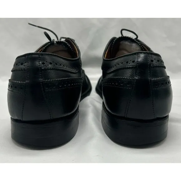 VINTAGE Alden 637 Wingtip Oxford Black Leather Dress Shoes- Truflare Sz 10.5 A/C