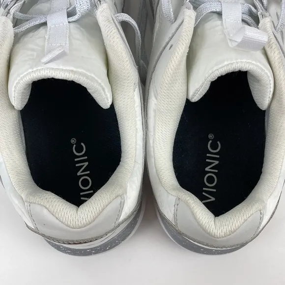 Vionic Adela Met White &amp; Metallic Silver Walking Shoe