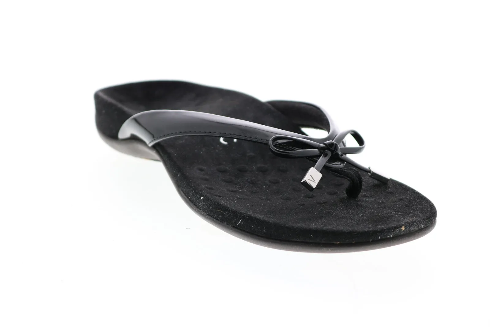 Vionic Bella Ii Toe Post Bow 10000435-BLK Womens Black Flip-Flops Sandals Shoes