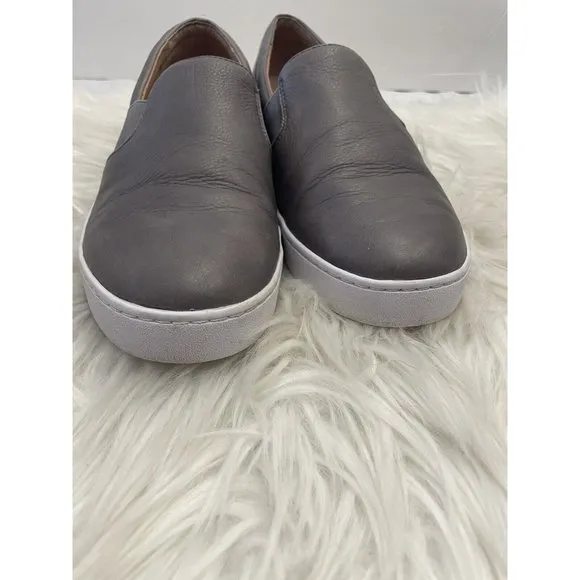 Vionic Demetra Slip On Sneakers Shoes Comfort‎ Gray Leather Women’s Size 8