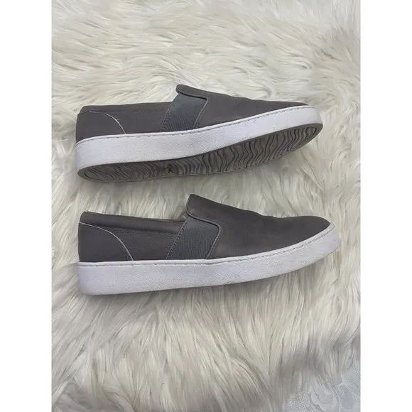 Vionic Demetra Slip On Sneakers Shoes Comfort‎ Gray Leather Women’s Size 8