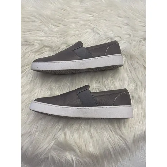 Vionic Demetra Slip On Sneakers Shoes Comfort‎ Gray Leather Women’s Size 8