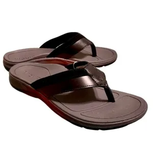 VIONIC Dennis black leather and suede orthotic sole sandals NIB Men's 7, 8