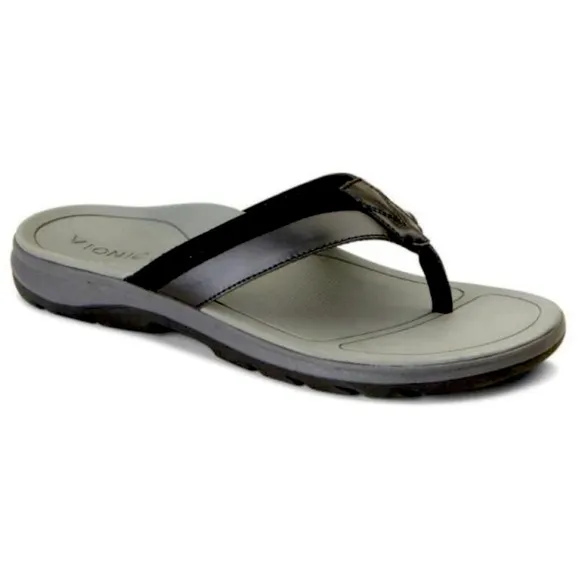 VIONIC Dennis black leather and suede orthotic sole sandals NIB Men's 7, 8
