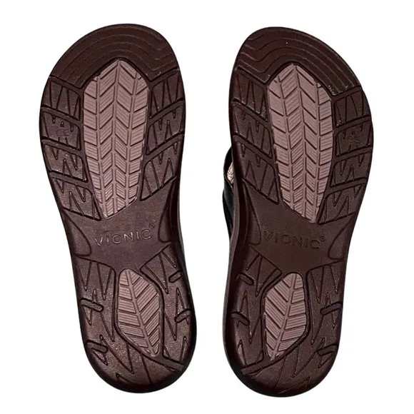 VIONIC Dennis black leather and suede orthotic sole sandals NIB Men's 7, 8