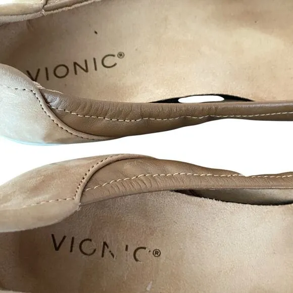 Vionic Jacey Slip On Wedge Shoes Toffee Tan size 9