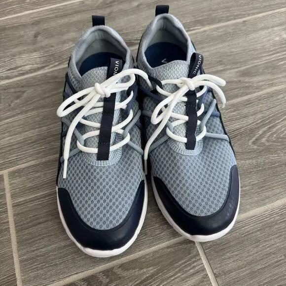 Vionic Zeliya Size‎ 9.5 Wide Blue Two Tone Athletic Slip On Gym Shoes