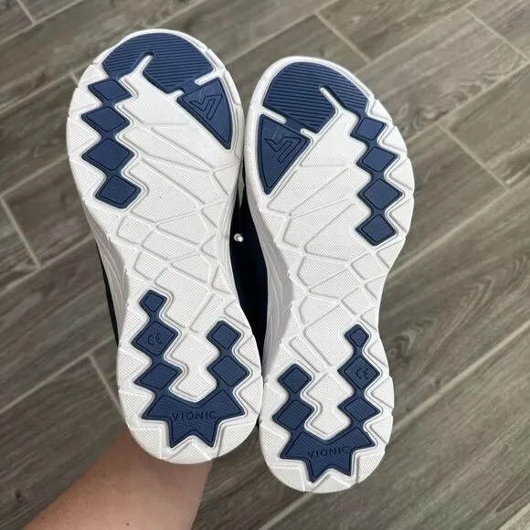 Vionic Zeliya Size‎ 9.5 Wide Blue Two Tone Athletic Slip On Gym Shoes