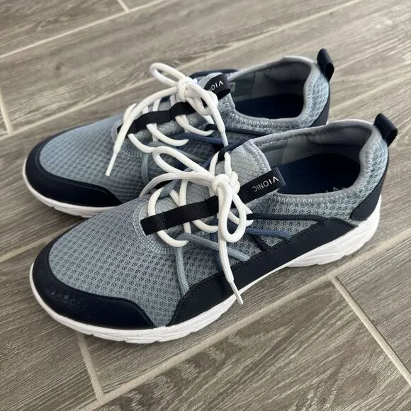 Vionic Zeliya Size‎ 9.5 Wide Blue Two Tone Athletic Slip On Gym Shoes