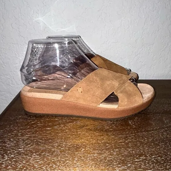 VIONIC Hadley Suede Slip On Slide Platform Sandal Shoes 7.5