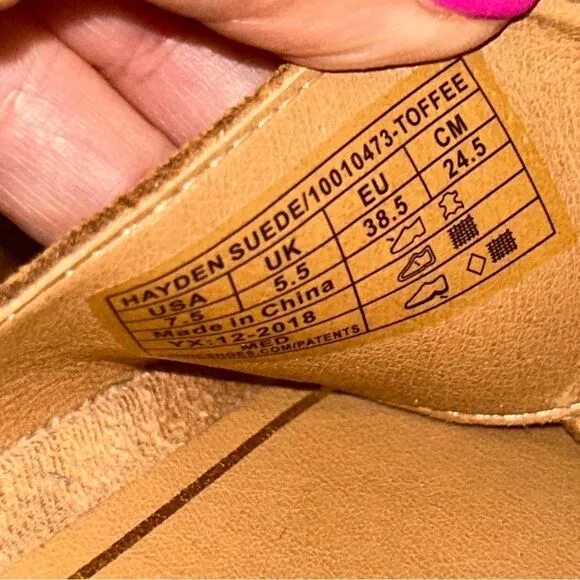 VIONIC Hadley Suede Slip On Slide Platform Sandal Shoes 7.5