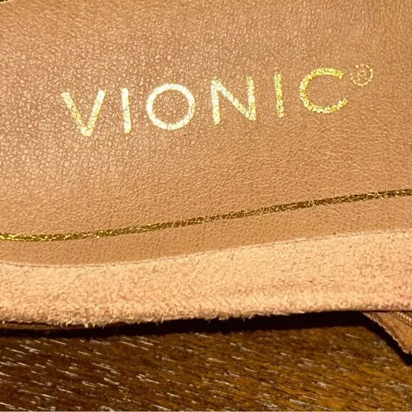 VIONIC Hadley Suede Slip On Slide Platform Sandal Shoes 7.5