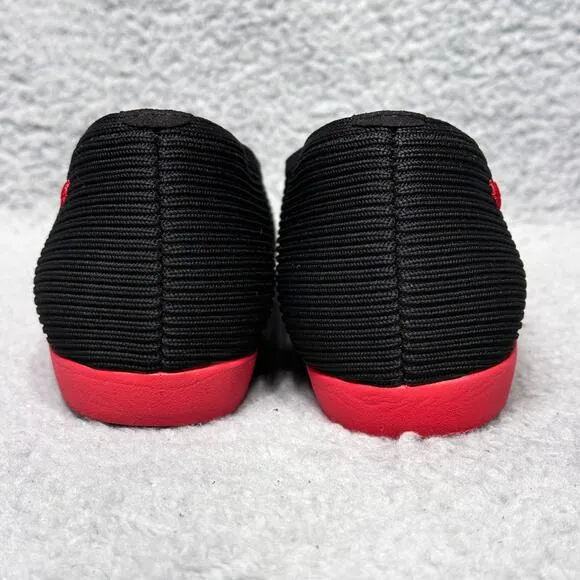 Vivaia Margot Walker Womens 10 Slip On Flats Shoes V Cut Square Toe Black Red