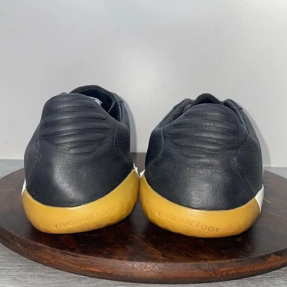 Vivobarefoot Mens 13 US 47 EU Trainers Geo Court II Black Leather Shoes Sneaker