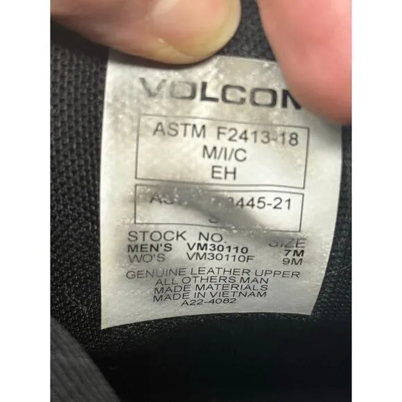 Volcom Workwear True Shoes Black M 7 / W 9