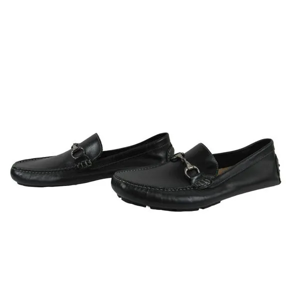 Wallin &amp; Bros Mens Black Leather Loafer Drivers Shoes Sz 10