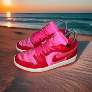 WMNS NIKE AIR JORDAN 1 LOW SE &quot;VALENTINES&quot; PINK BLAST-RED SZ 6 [FB9893-600] Shoe