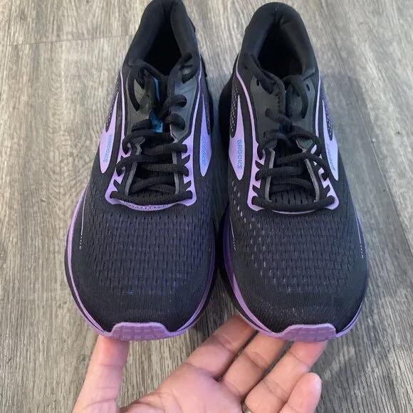 Women  SAMPLE Brooks Trace 2 Black Purple Running Shoes Size 8.5 NEW