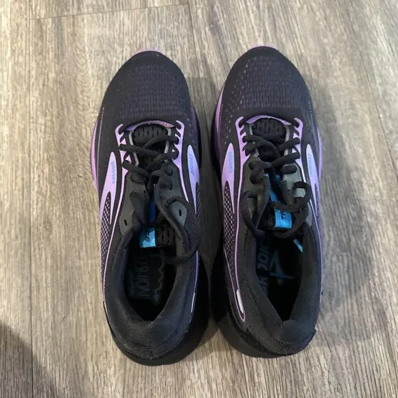 Women  SAMPLE Brooks Trace 2 Black Purple Running Shoes Size 8.5 NEW