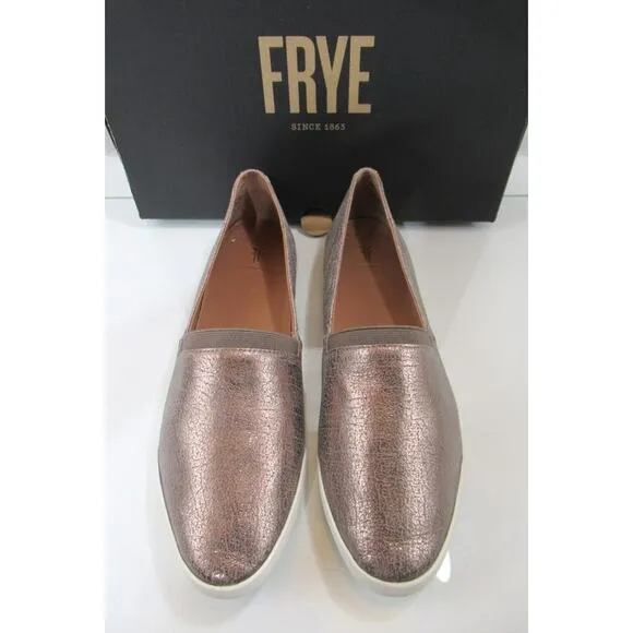 Women's Frye Melanie Slip On Flat Shoes Sneaker Pewter Size 9