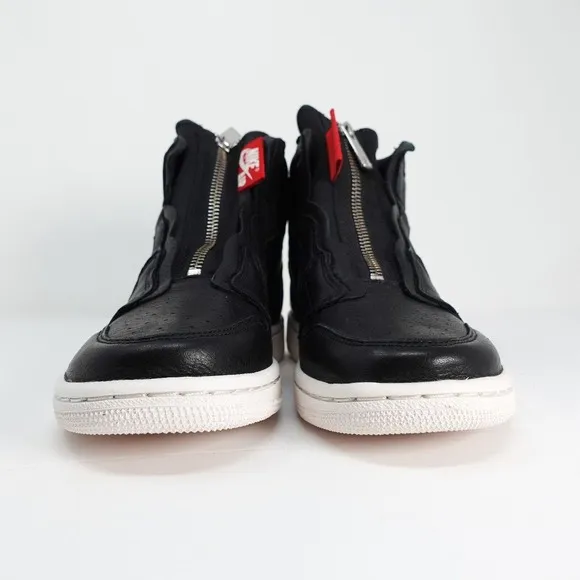 Women's Nike Air Jordan 1 Hi Zip Size 5.5 AT0575 006 Black Gym Red
