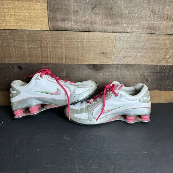 Women's Nike Shox Cross Trainer Shoes Size 8.5‎ Rn 322315-161 White Pink