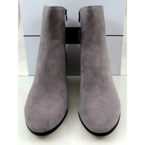 Women's Shoes Dolce Vita Maude Block Heel Ankle Boots Smoke Grey Suede
