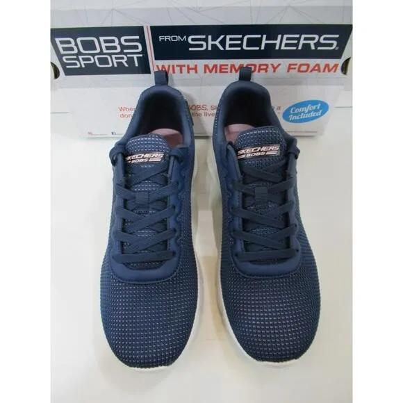 Women's Skechers Bobs B Flex Visionary Essence Memory Foam Sneaker Navy Size 8.5