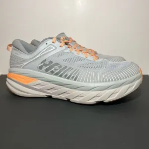Womens HOKA ONE ONE Bondi 7 Gray Running Shoes / Size 10.5