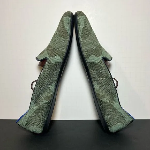 Womens ROTHYS The Loafer Olive Green Camouflage Slip On Shoes / Size 10.5