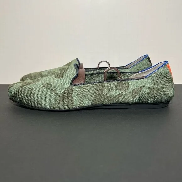 Womens ROTHYS The Loafer Olive Green Camouflage Slip On Shoes / Size 10.5
