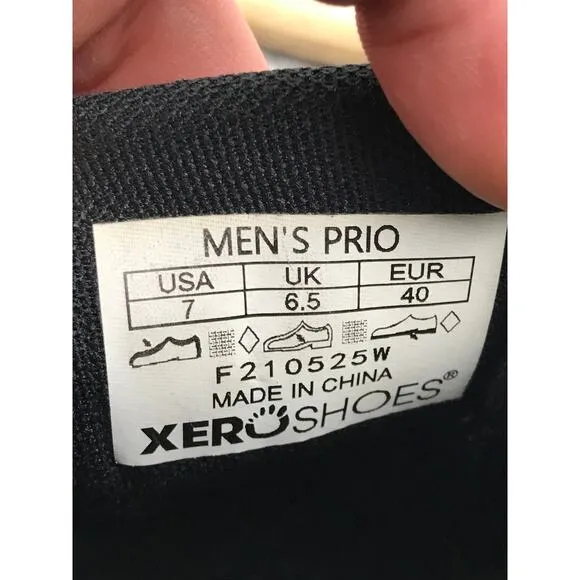 Xero Prio Black Low Top Athletic Performance Training Running Gym Shoes Mens 7