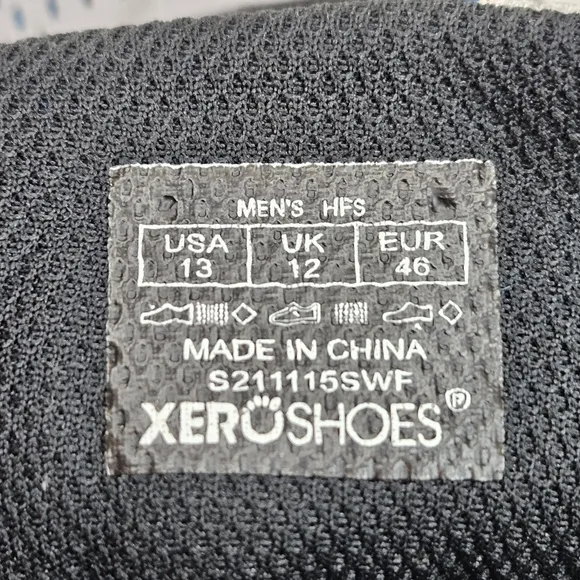 Xero Shoes Mens HFS Gray Running Shoes Size 13 Medium (D, M) Black Blue Barefoot