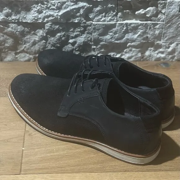 ZANZARA BLAZE LEATHER CANVAS DERBY SIZE 12 COLOR BLACK NEW WITHOUT BOX