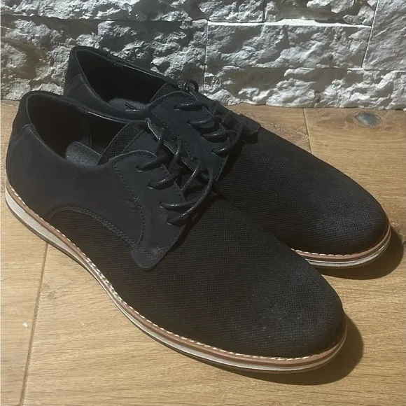 ZANZARA BLAZE LEATHER CANVAS DERBY SIZE 12 COLOR BLACK NEW WITHOUT BOX