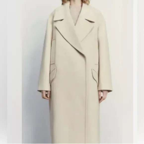 Zara Oversized Coat in Ecru