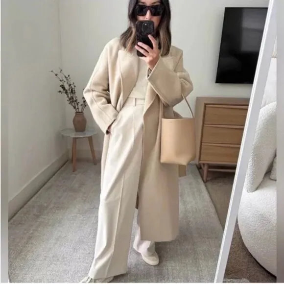 Zara Oversized Coat in Ecru