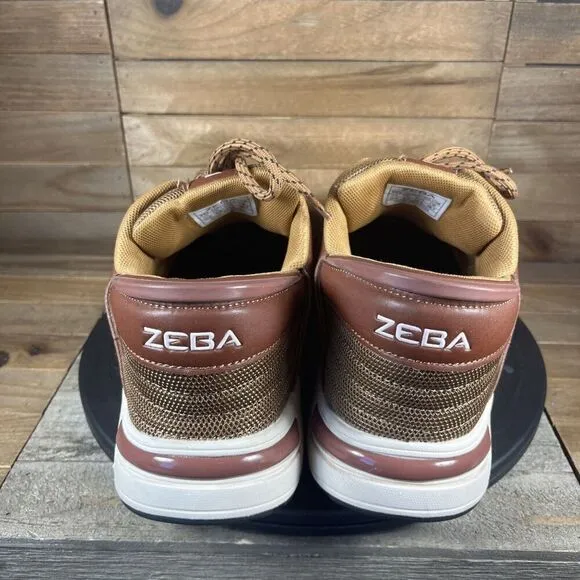 ZEBA Mens Size 10.5 Hands Free Slip-On Brown Comfort Walking Shoes Sneakers
