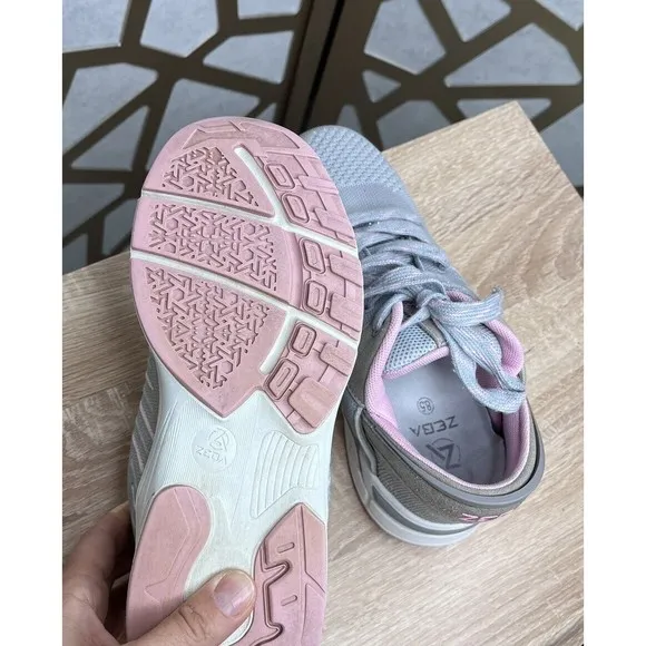 Zeba Walking Shoes Sneakers Womens Size 8.5 Gray Rose Pink Comfort