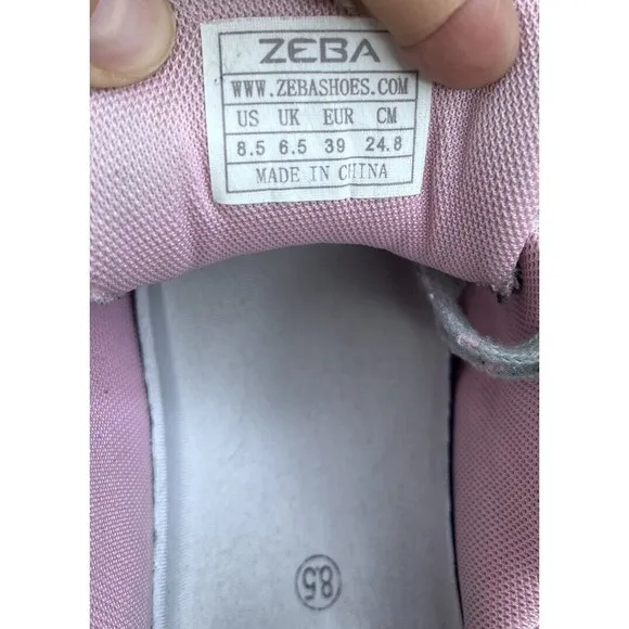 Zeba Walking Shoes Sneakers Womens Size 8.5 Gray Rose Pink Comfort