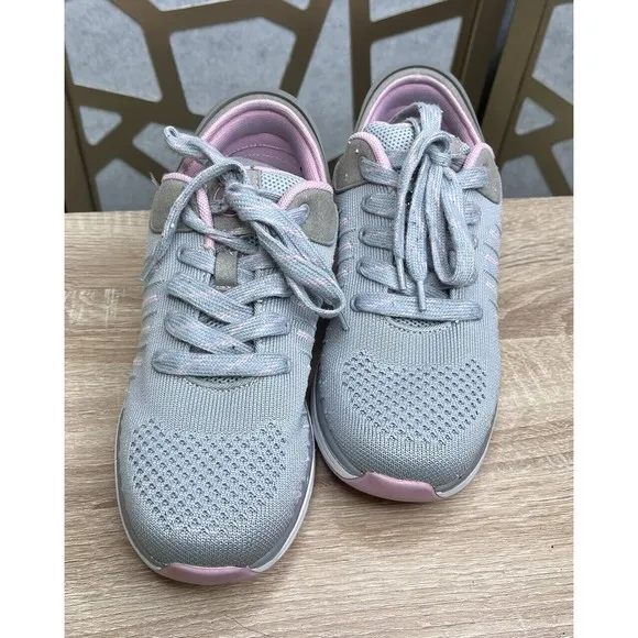 Zeba Walking Shoes Sneakers Womens Size 8.5 Gray Rose Pink Comfort