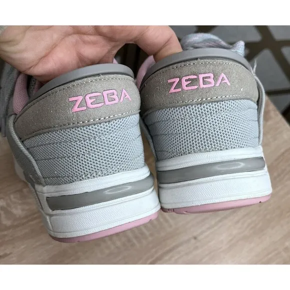 Zeba Walking Shoes Sneakers Womens Size 8.5 Gray Rose Pink Comfort