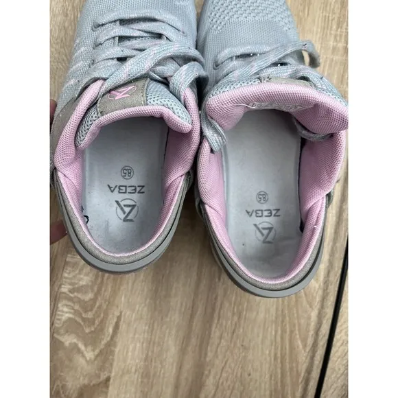 Zeba Walking Shoes Sneakers Womens Size 8.5 Gray Rose Pink Comfort