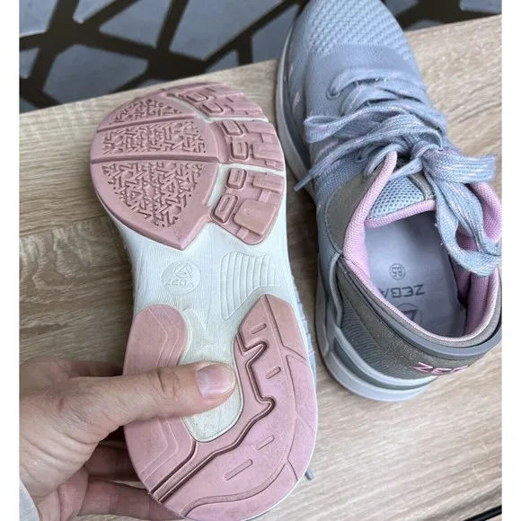 Zeba Walking Shoes Sneakers Womens Size 8.5 Gray Rose Pink Comfort