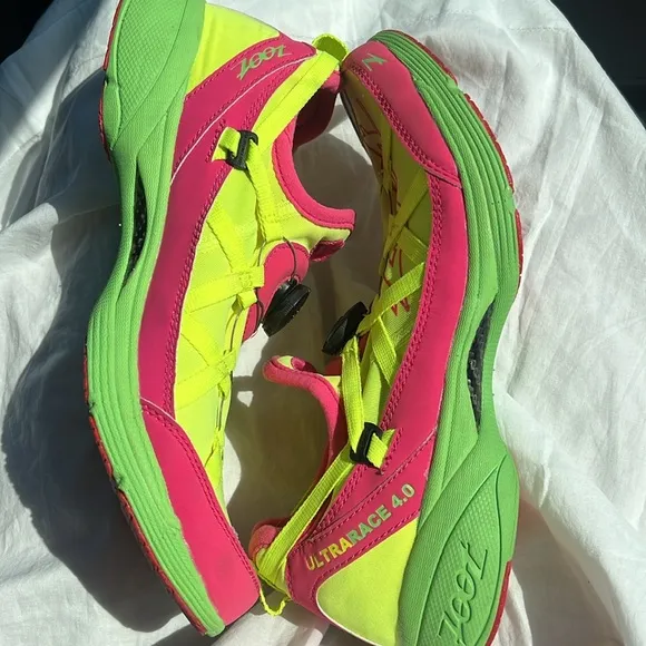 Zoot Ultra Race Neon Pink Yellow Green Shoe